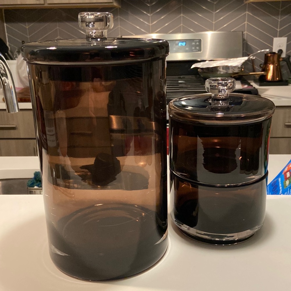 Restoration Hardware Bathroom Glass Storage